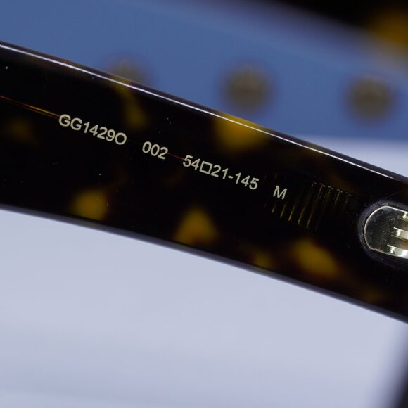 Gucci GG1429O 002 Square Eyeglasses 54mm - Dark Havana - Picture 9 of 12